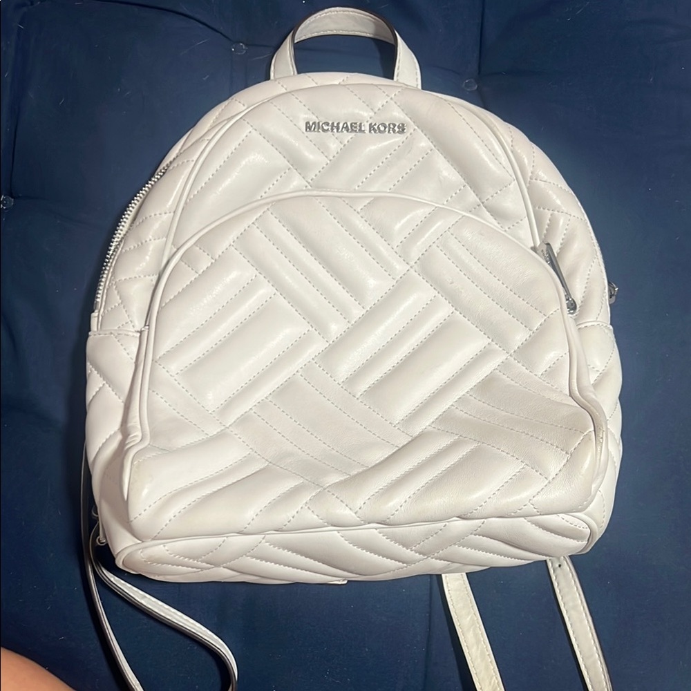 Michael Kors Quilted White Backpack